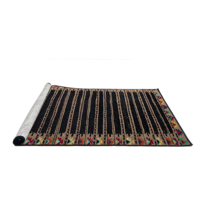 Sideview of Machine Washable Abstract Brown Rug, wshabs4453