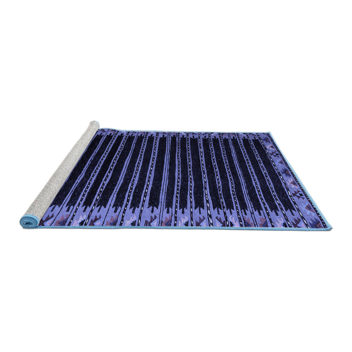 Sideview of Machine Washable Abstract Blue Modern Rug, wshabs4453blu