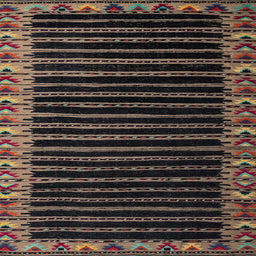 Square Machine Washable Abstract Brown Rug, wshabs4453