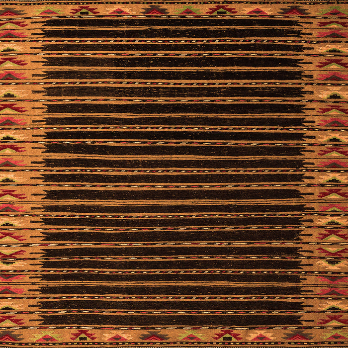 Square Machine Washable Abstract Orange Modern Area Rugs, wshabs4453org