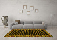 Machine Washable Abstract Yellow Modern Rug, wshabs4453yw