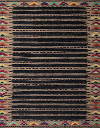 Machine Washable Abstract Brown Rug, wshabs4453