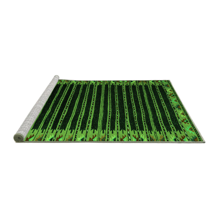 Sideview of Machine Washable Abstract Green Modern Area Rugs, wshabs4453grn