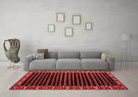 Machine Washable Abstract Red Modern Rug, wshabs4453red