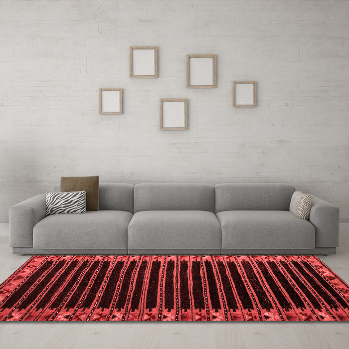 Modern Red Washable Rugs