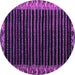 Round Machine Washable Abstract Purple Modern Area Rugs, wshabs4453pur