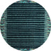 Round Machine Washable Abstract Light Blue Modern Rug, wshabs4453lblu