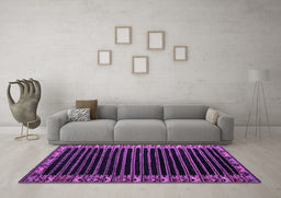 Machine Washable Abstract Purple Modern Area Rugs in a Living Room, wshabs4453pur