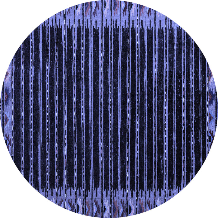 Round Abstract Blue Modern Rug, abs4453blu