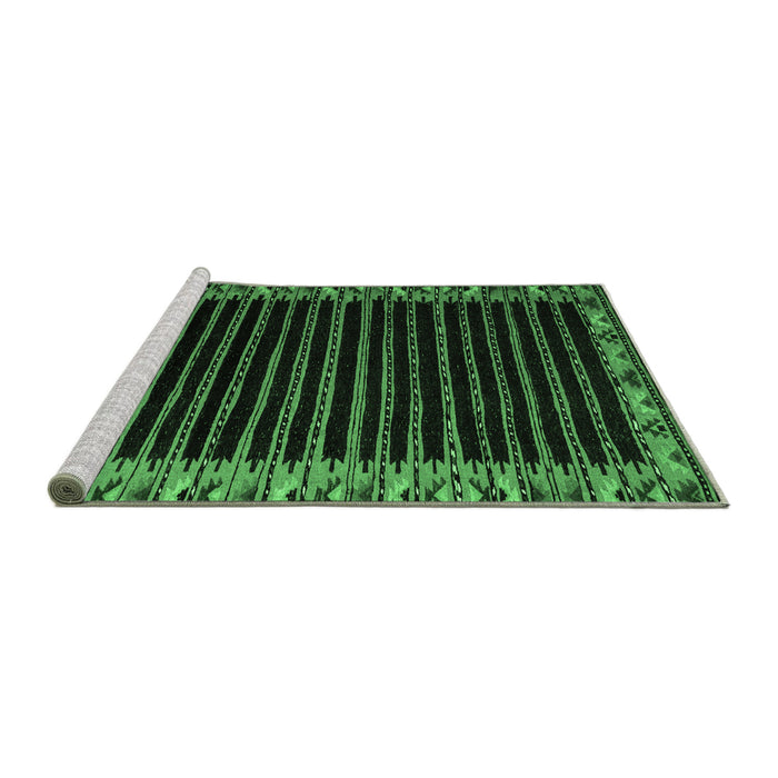 Sideview of Machine Washable Abstract Emerald Green Modern Area Rugs, wshabs4453emgrn
