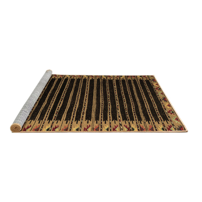 Sideview of Machine Washable Abstract Brown Modern Rug, wshabs4453brn