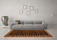 Machine Washable Abstract Orange Modern Rug, wshabs4453org