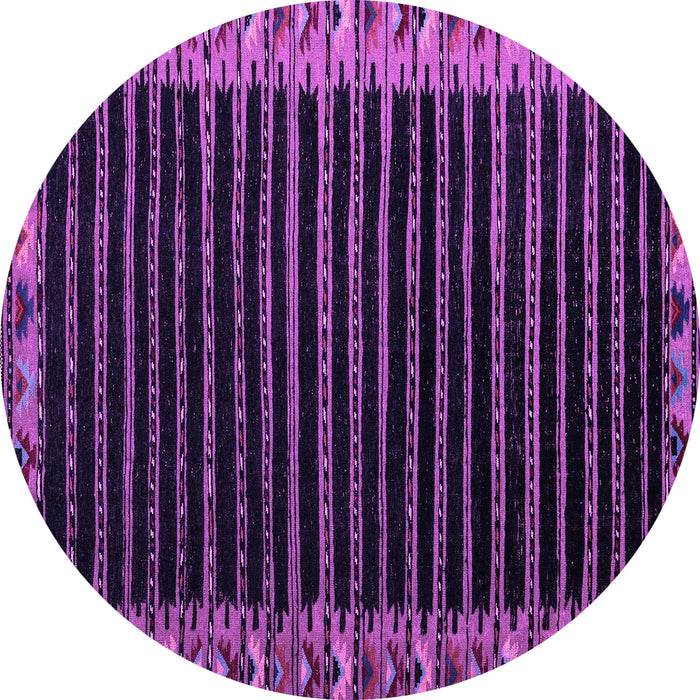 Round Abstract Purple Modern Rug, abs4453pur