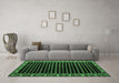 Machine Washable Abstract Emerald Green Modern Area Rugs in a Living Room,, wshabs4453emgrn