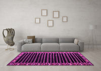 Machine Washable Abstract Pink Modern Rug, wshabs4453pnk