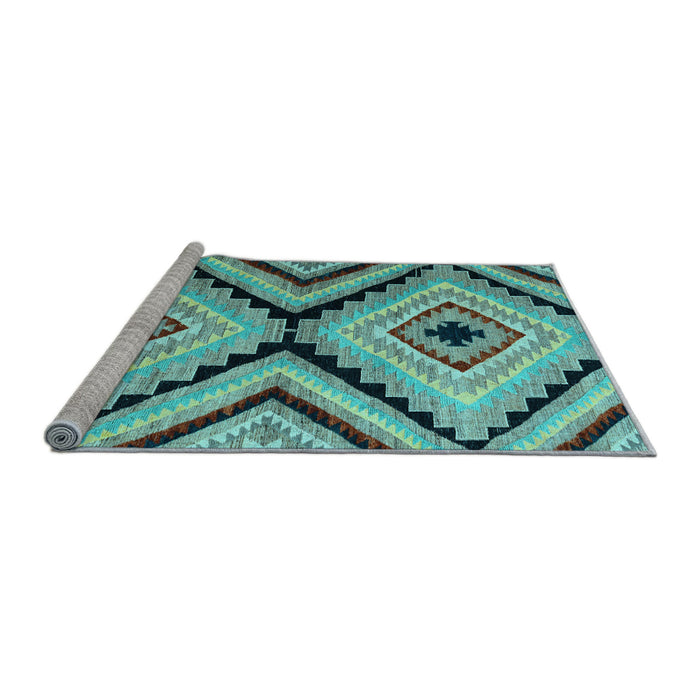 Sideview of Machine Washable Abstract Light Blue Modern Rug, wshabs4454lblu