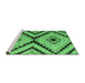 Sideview of Machine Washable Abstract Emerald Green Modern Area Rugs, wshabs4454emgrn