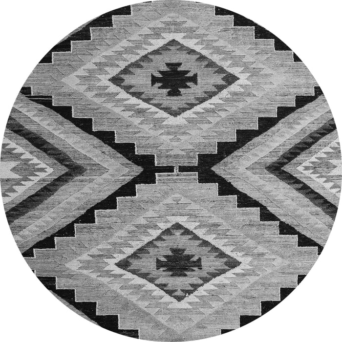 Round Machine Washable Abstract Gray Modern Rug, wshabs4454gry
