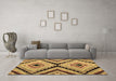 Machine Washable Abstract Brown Modern Rug in a Living Room,, wshabs4454brn