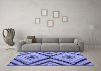 Machine Washable Abstract Blue Modern Rug, wshabs4454blu