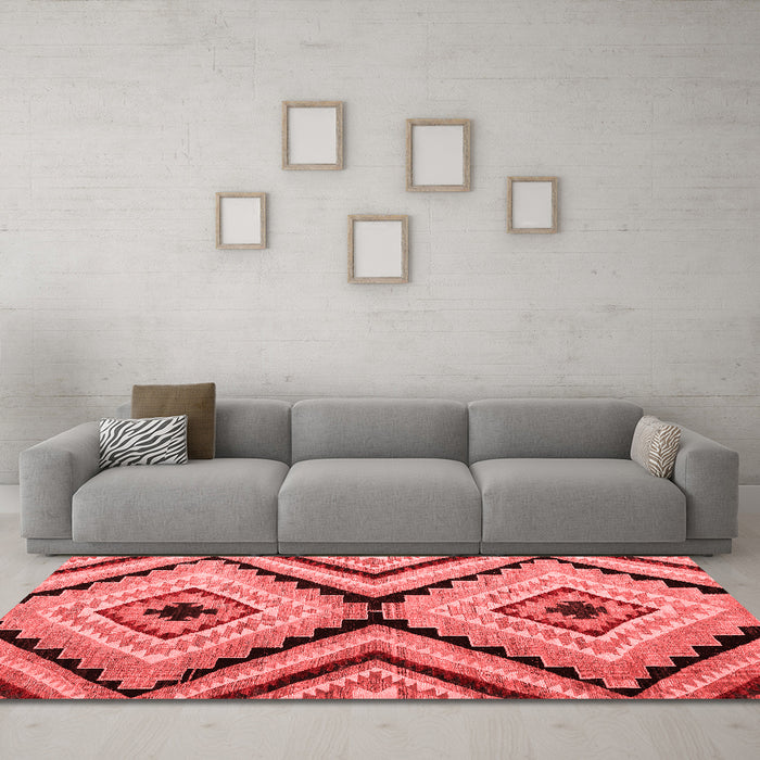 Modern Red Washable Rugs