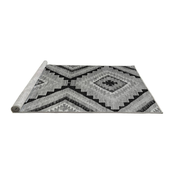 Sideview of Machine Washable Abstract Gray Modern Rug, wshabs4454gry