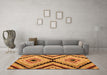 Machine Washable Abstract Orange Modern Area Rugs in a Living Room, wshabs4454org