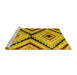 Sideview of Machine Washable Abstract Yellow Modern Rug, wshabs4454yw