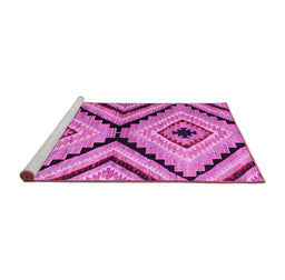 Sideview of Machine Washable Abstract Pink Modern Rug, wshabs4454pnk