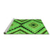 Sideview of Machine Washable Abstract Green Modern Area Rugs, wshabs4454grn