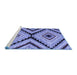 Sideview of Machine Washable Abstract Blue Modern Rug, wshabs4454blu