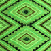 Square Machine Washable Abstract Green Modern Area Rugs, wshabs4454grn