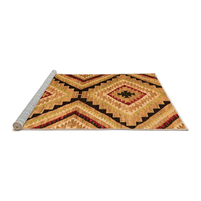 Sideview of Machine Washable Abstract Orange Modern Area Rugs, wshabs4454org