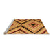 Sideview of Machine Washable Abstract Orange Modern Area Rugs, wshabs4454org