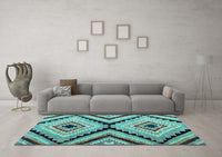 Machine Washable Abstract Light Blue Modern Rug, wshabs4454lblu