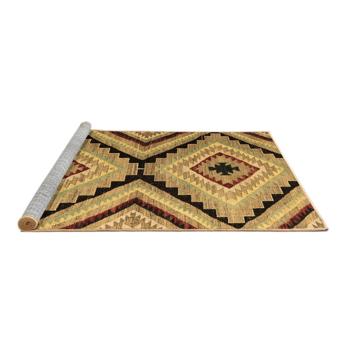 Sideview of Machine Washable Abstract Brown Modern Rug, wshabs4454brn