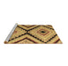 Sideview of Machine Washable Abstract Brown Modern Rug, wshabs4454brn