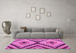 Machine Washable Abstract Pink Modern Rug in a Living Room, wshabs4454pnk