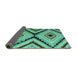 Sideview of Abstract Turquoise Modern Rug, abs4454turq