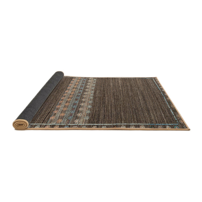 Sideview of Abstract Bakers Brown Modern Rug, abs4455