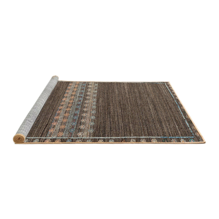 Sideview of Machine Washable Abstract Bakers Brown Rug, wshabs4455