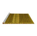 Sideview of Machine Washable Abstract Yellow Modern Rug, wshabs4455yw