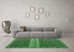 Machine Washable Abstract Emerald Green Modern Area Rugs in a Living Room,, wshabs4455emgrn