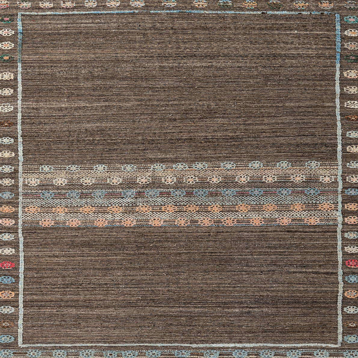 Square Abstract Bakers Brown Modern Rug, abs4455
