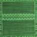 Square Abstract Emerald Green Modern Rug, abs4455emgrn