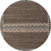 Round Machine Washable Abstract Bakers Brown Rug, wshabs4455