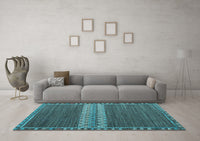 Machine Washable Abstract Light Blue Modern Rug, wshabs4455lblu