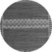 Round Machine Washable Abstract Gray Modern Rug, wshabs4455gry