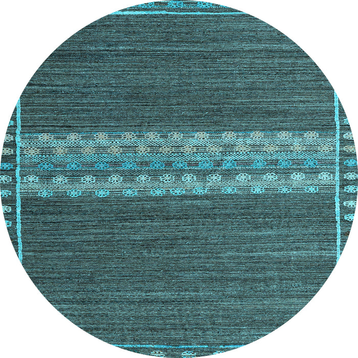 Round Machine Washable Abstract Light Blue Modern Rug, wshabs4455lblu