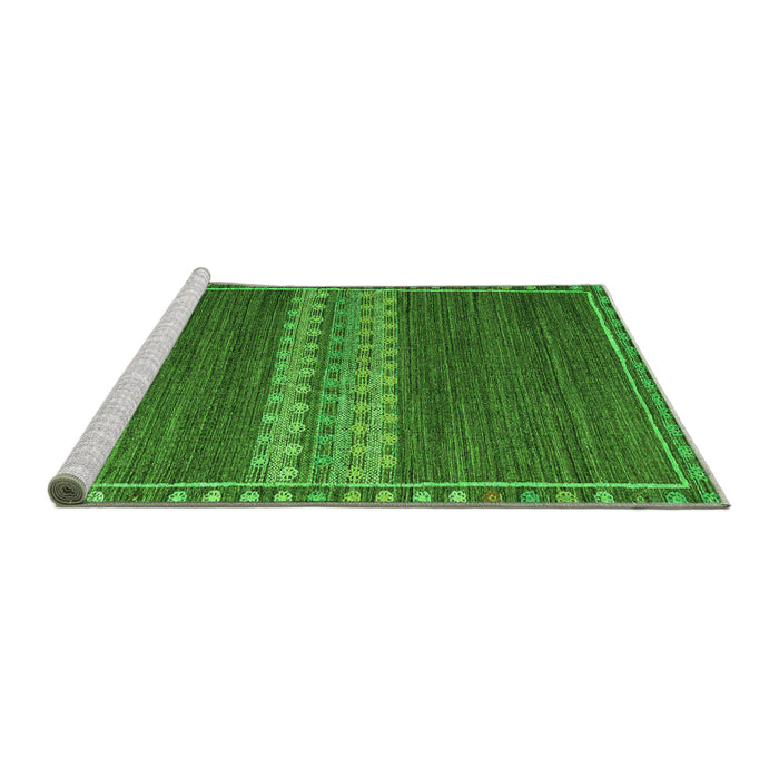 Sideview of Machine Washable Abstract Green Modern Area Rugs, wshabs4455grn